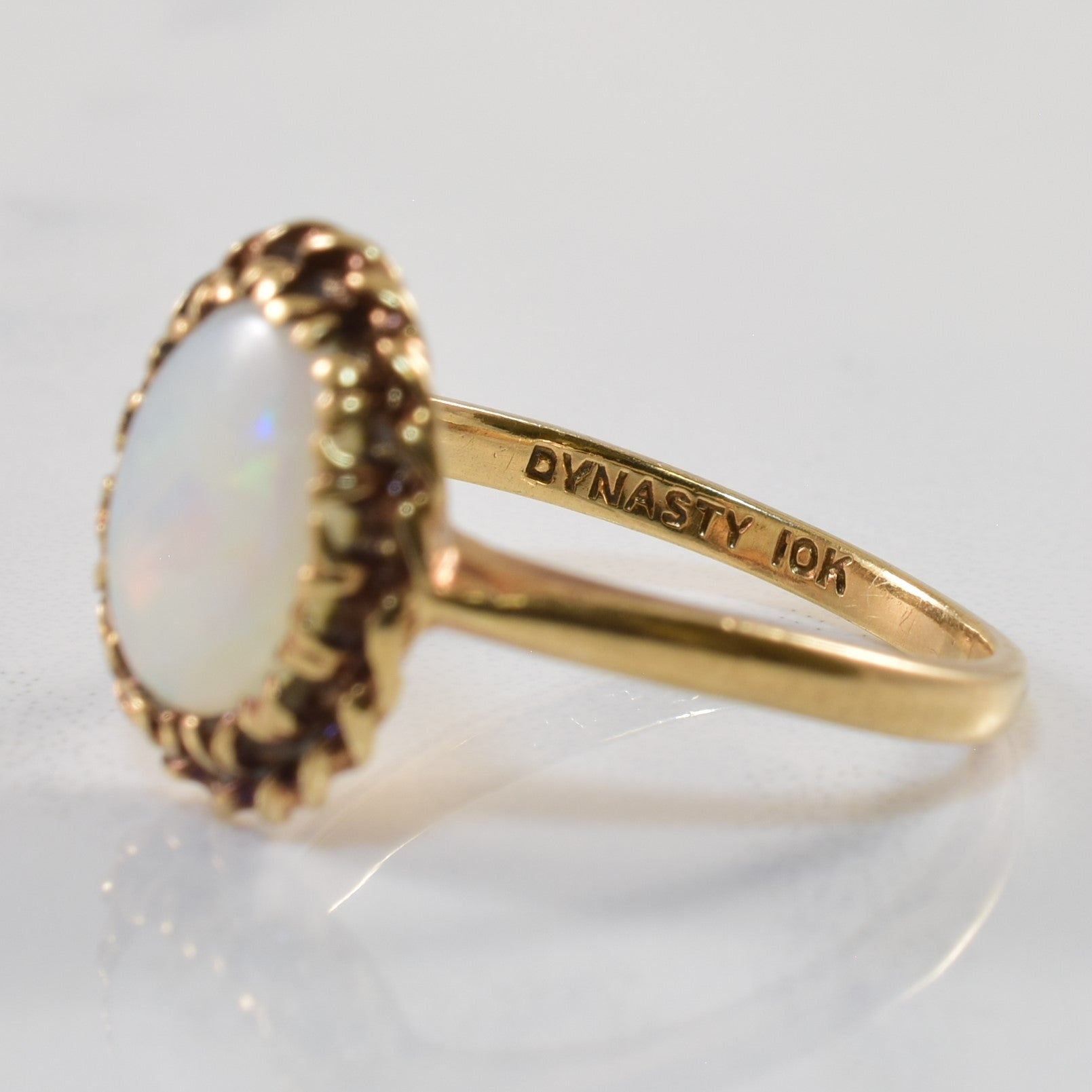 Golden Halo Solitaire Opal Ring | 1.00ct | SZ 6.25 |