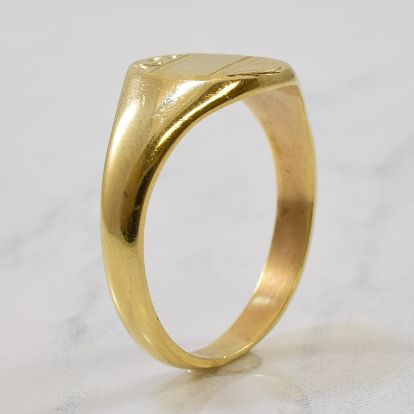 Patterned Gold Signet Ring | SZ 8.75 |