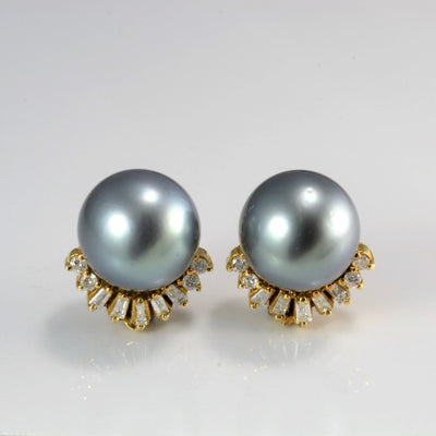 Pearl & Diamond Stud Earrings | 0.40 ctw |