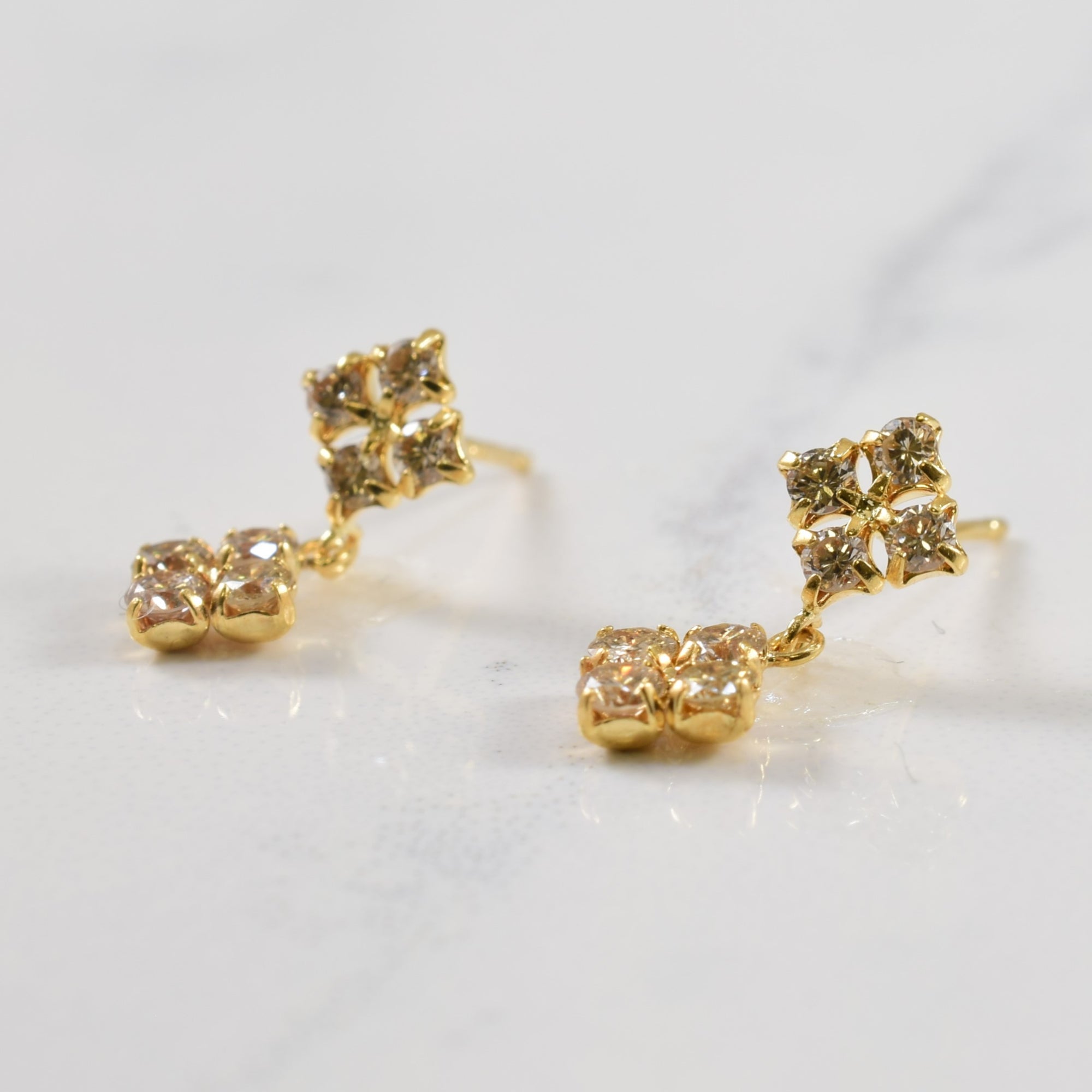 Grid Diamond Dangle Earrings | 0.32ctw |