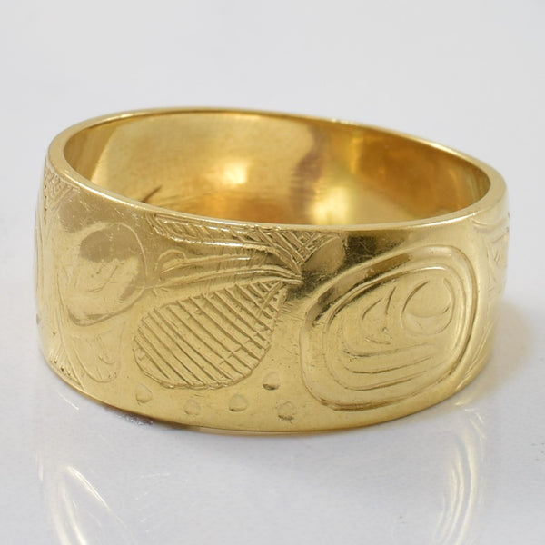 Indigenous Carved Gold Band | SZ 10 |