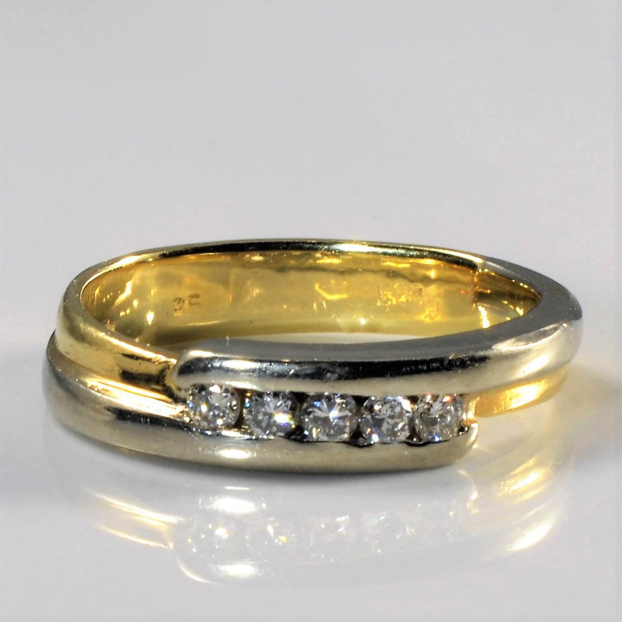 Channel Set Diamond Bypass Ring | 0.15ctw | SZ 4.25 |