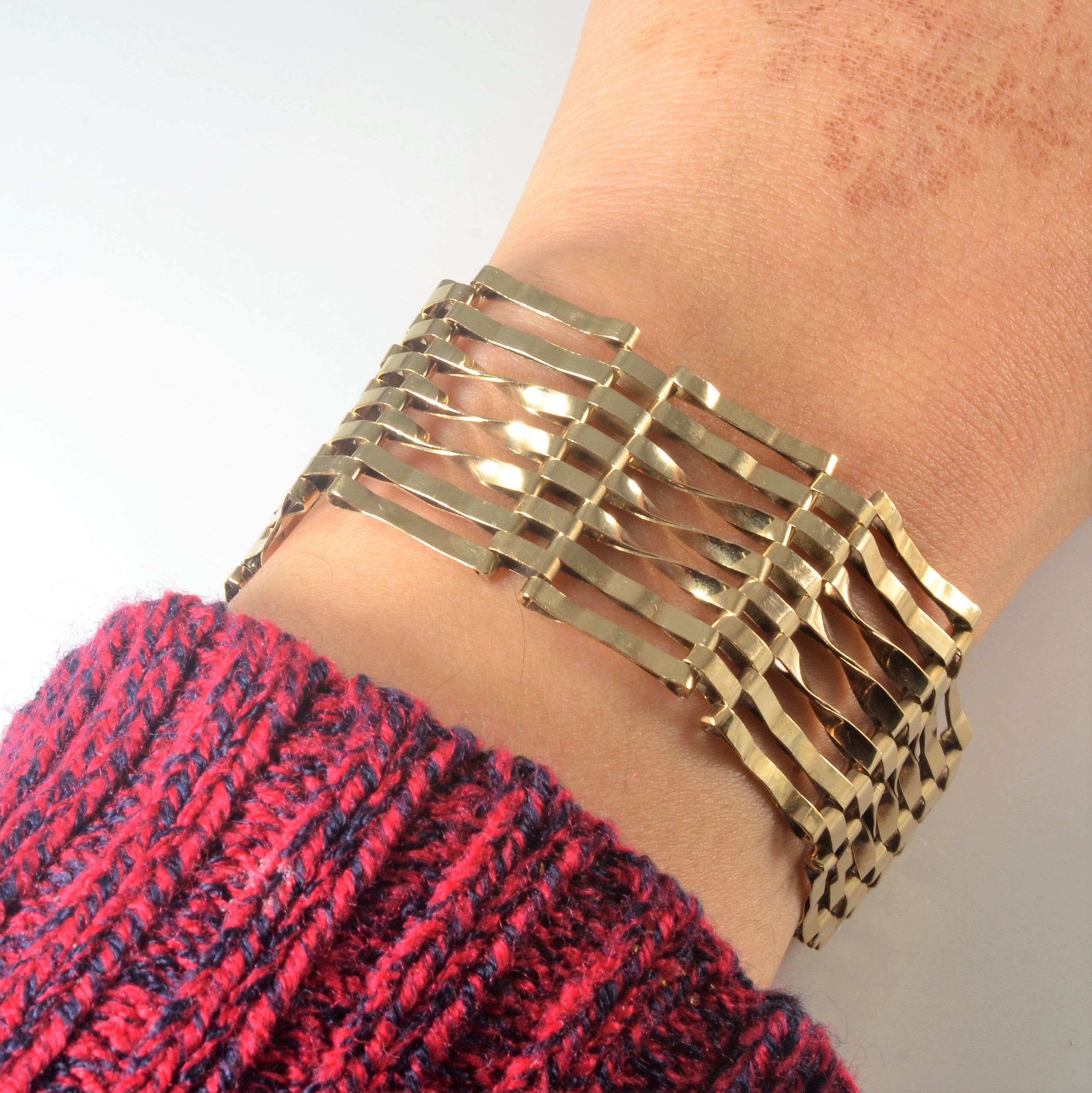 Interlocking Wide Chain Bracelet | 7.5" |