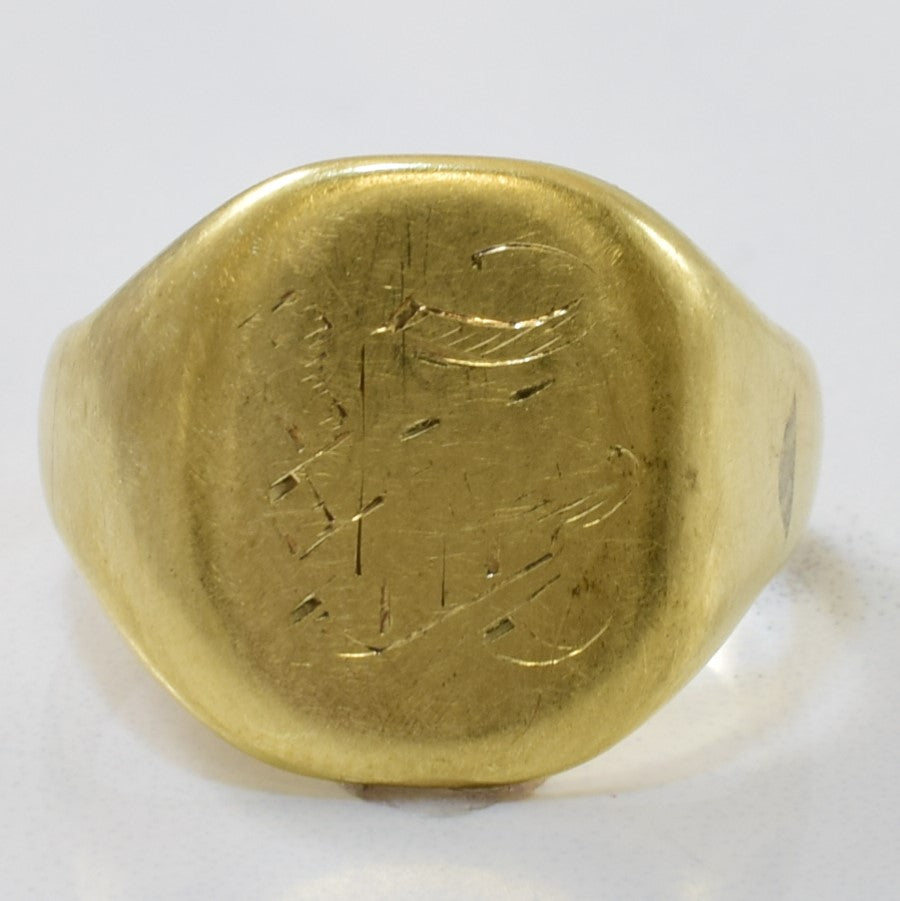 Yellow Gold Signet Ring | SZ 7 |