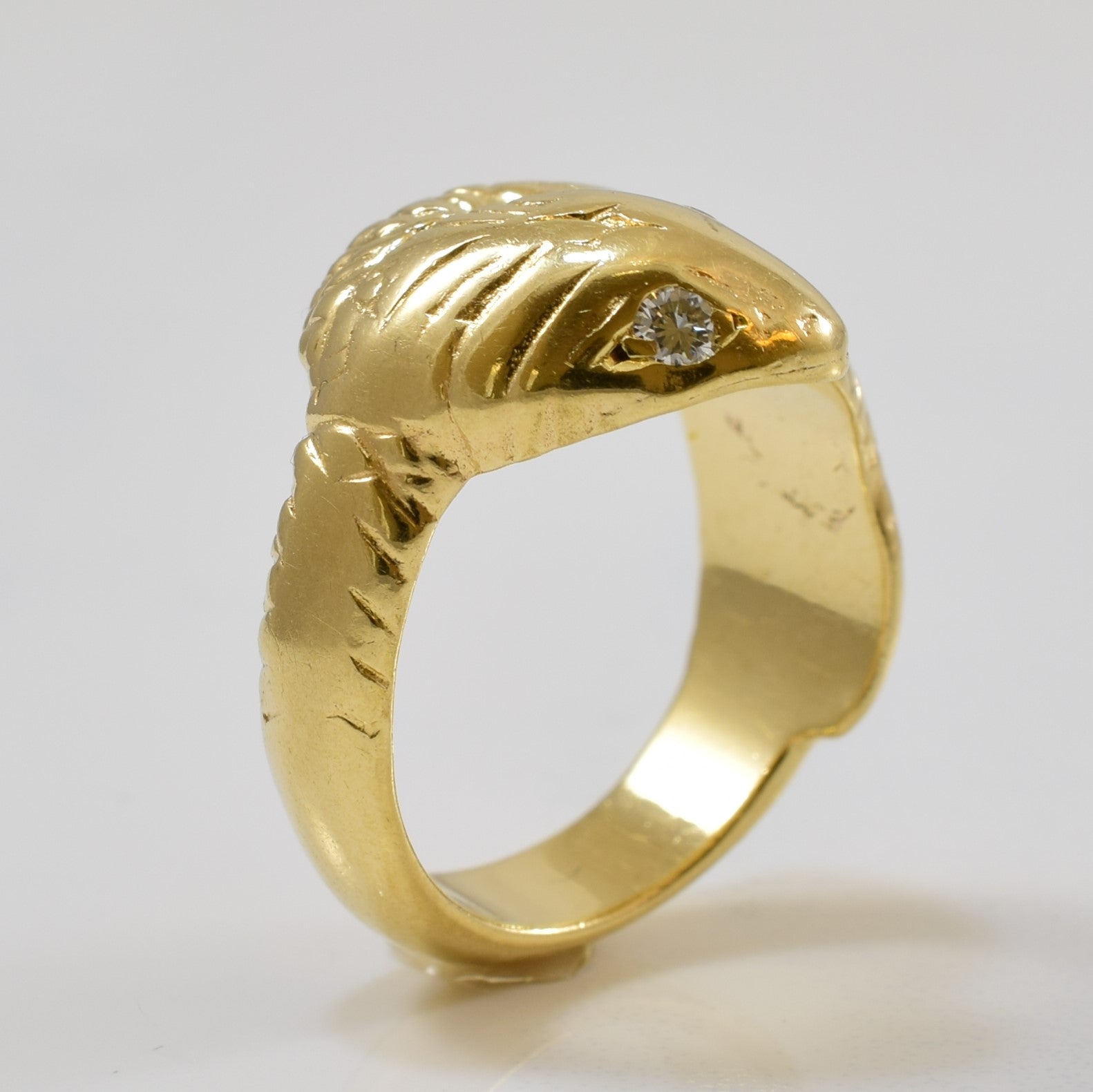 1920s Diamond Eyed Snake Ring | 0.08ctw | SZ 5.5 |