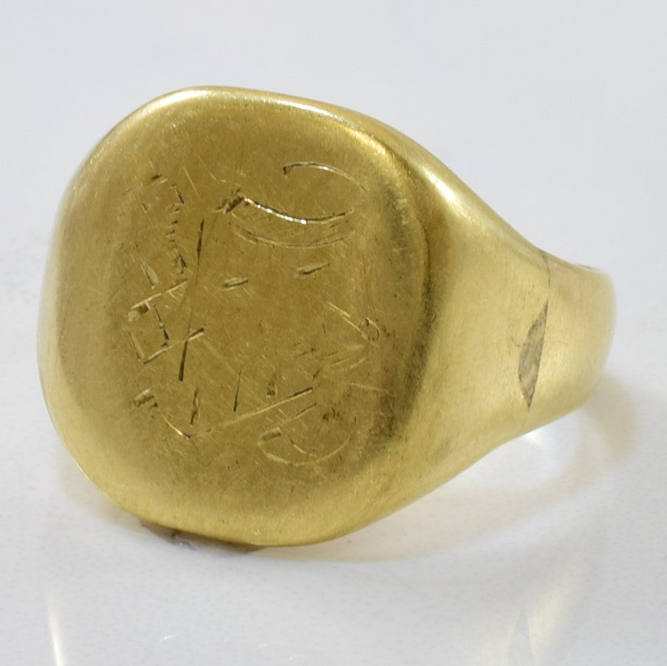 Yellow Gold Signet Ring | SZ 7 |