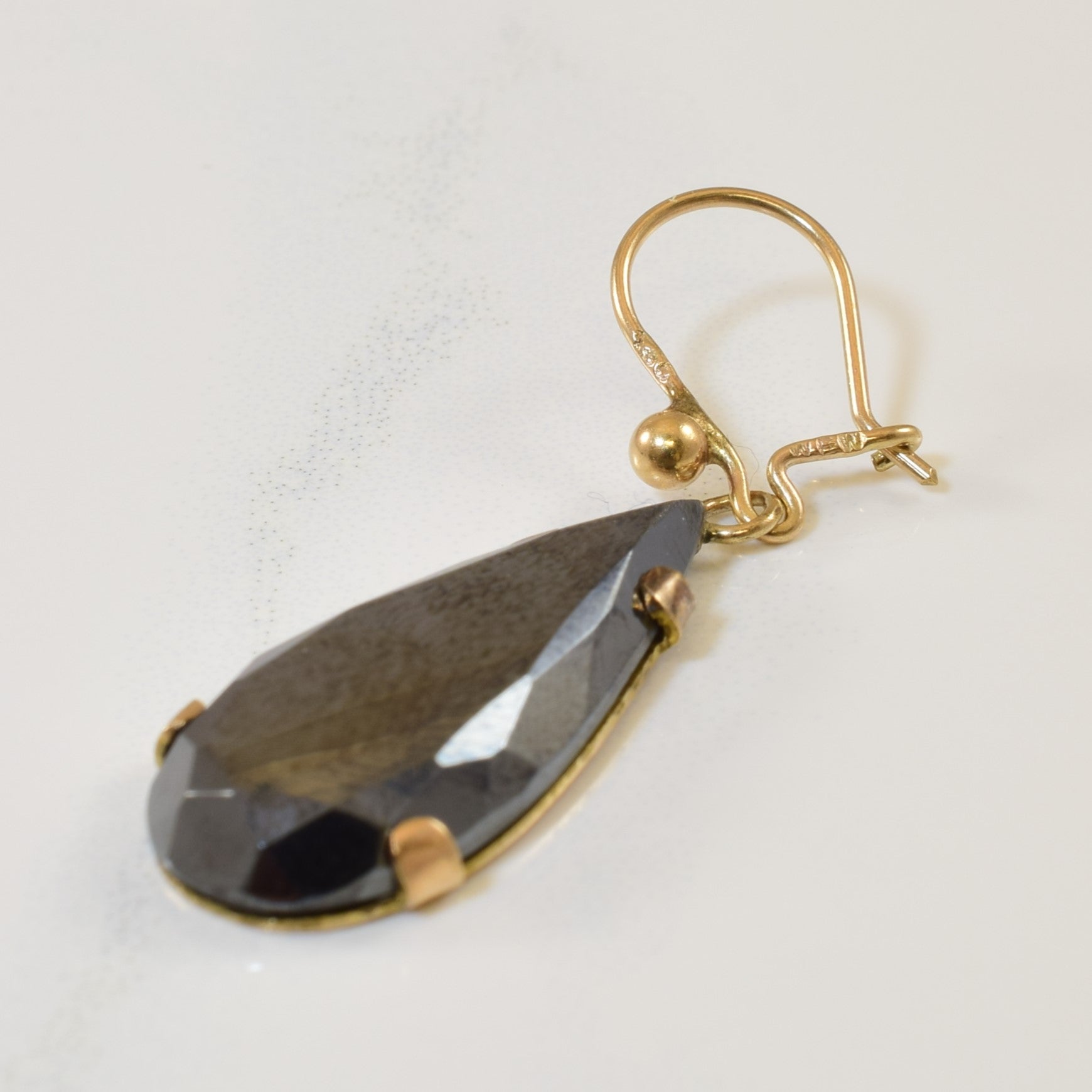 Pear Cut Hematite Drop Earrings | 15.00ctw |