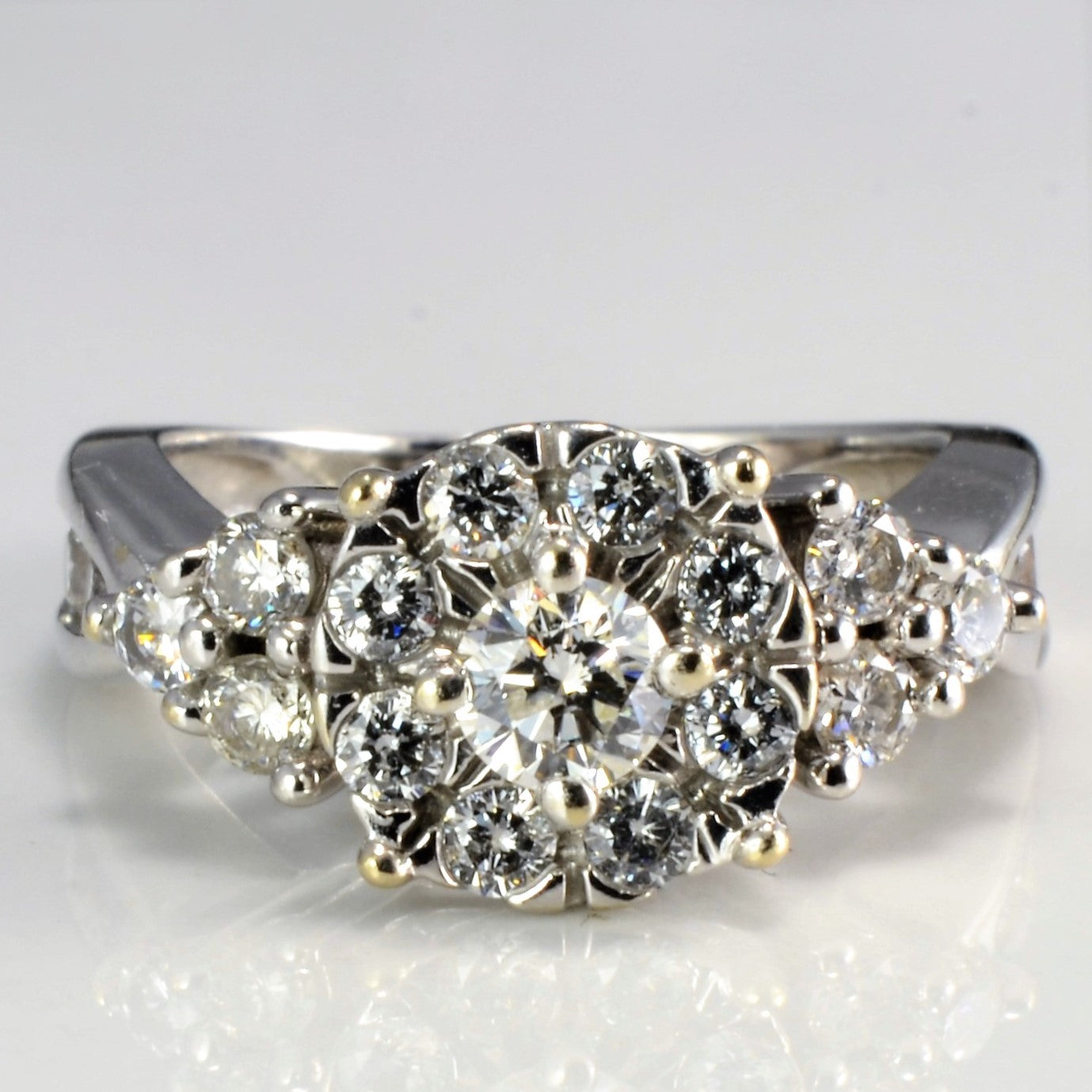 High Cluster Set Diamond Engagement Ring | 0.56ctw | SZ 3 |