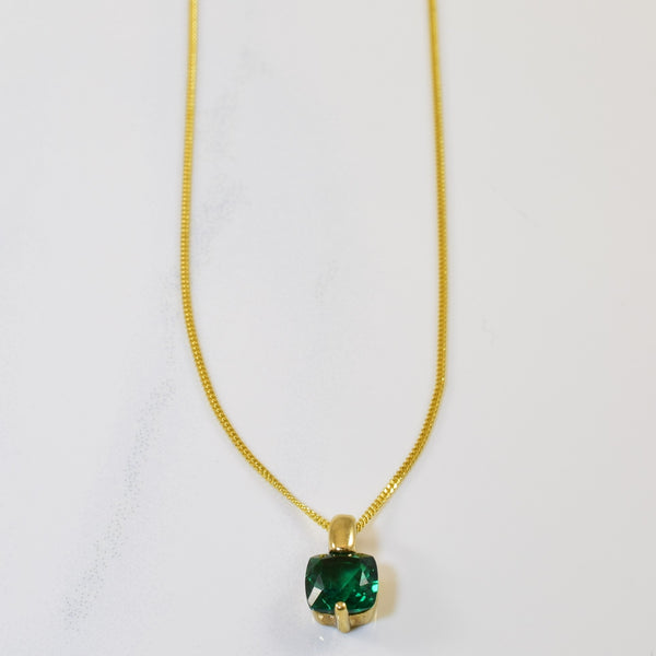 Green Glass Paste Necklace | 1.20ct | 18