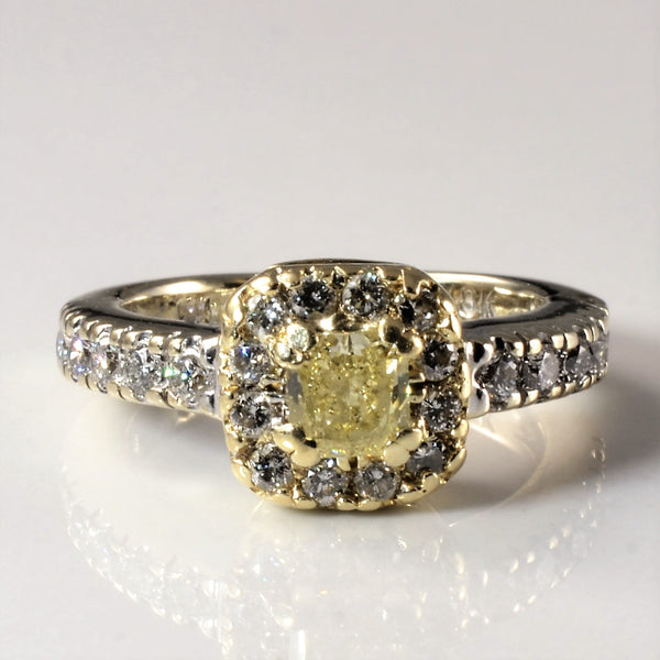 Fancy Yellow Diamond Engagement Ring | 0.77ctw | SZ 3.5 |
