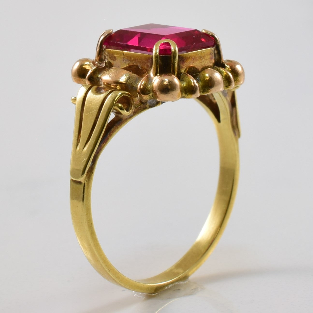 Ornate Synthetic Ruby Ring | 2.75ct | SZ 7.5 |