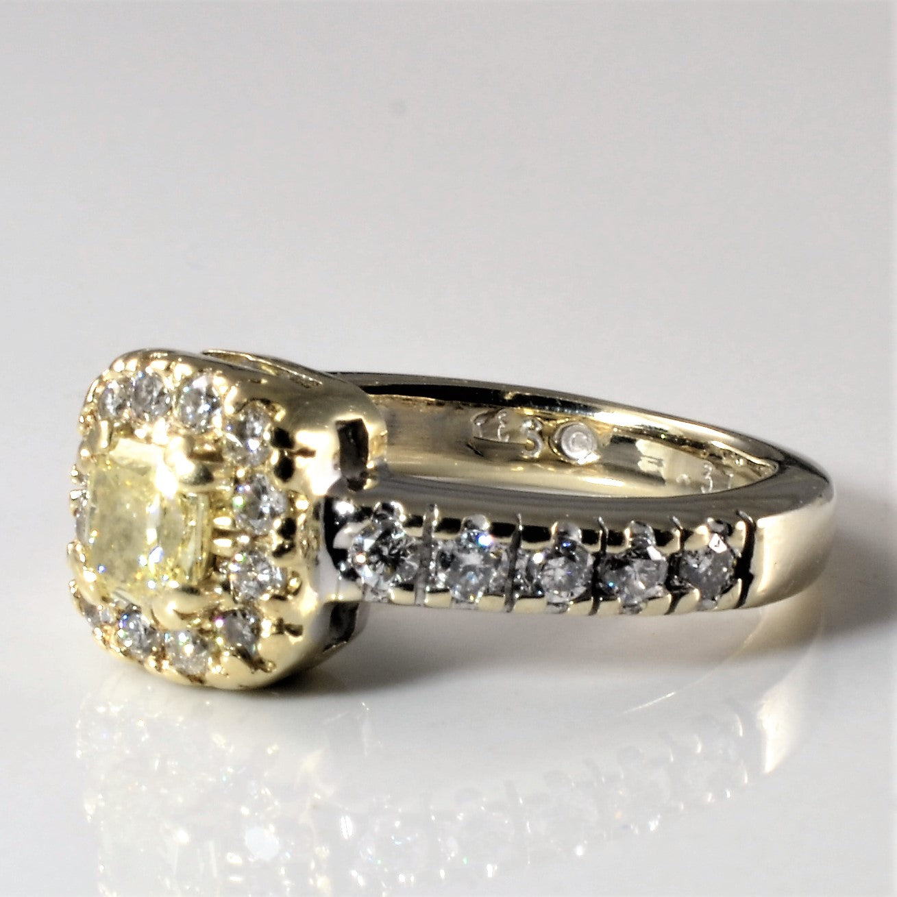 Fancy Yellow Diamond Engagement Ring | 0.77ctw | SZ 3.5 |