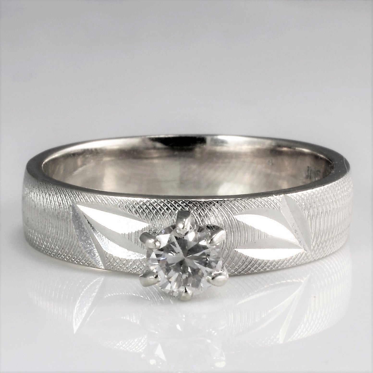 High Set Solitaire Diamond Ring | 0.33 ct, SZ 8.25 |