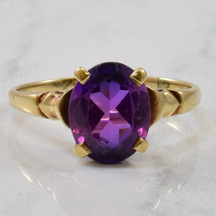 Synthetic Purple Sapphire Ring | 3.50ct | SZ 7.75 |