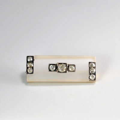 Art Deco Diamond & Camphor Glass Brooch | 0.86 ctw |