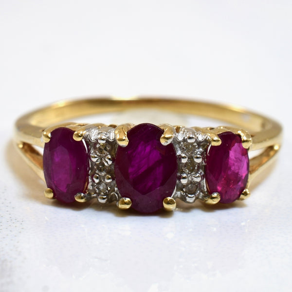 Ruby & Diamond Ring | 1.00ctw, 0.03ctw | SZ 7 |