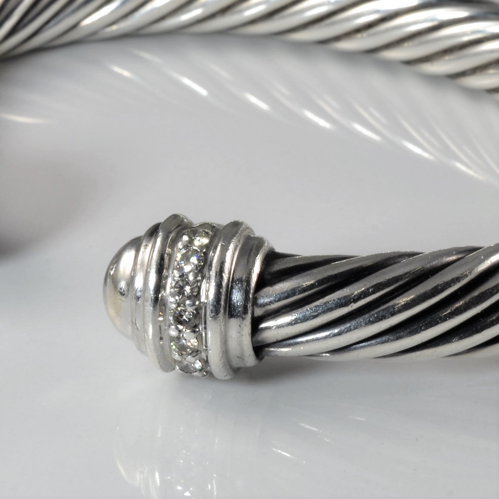 'David Yurman' Diamond Cable Bracelet | 0.32ctw | 7