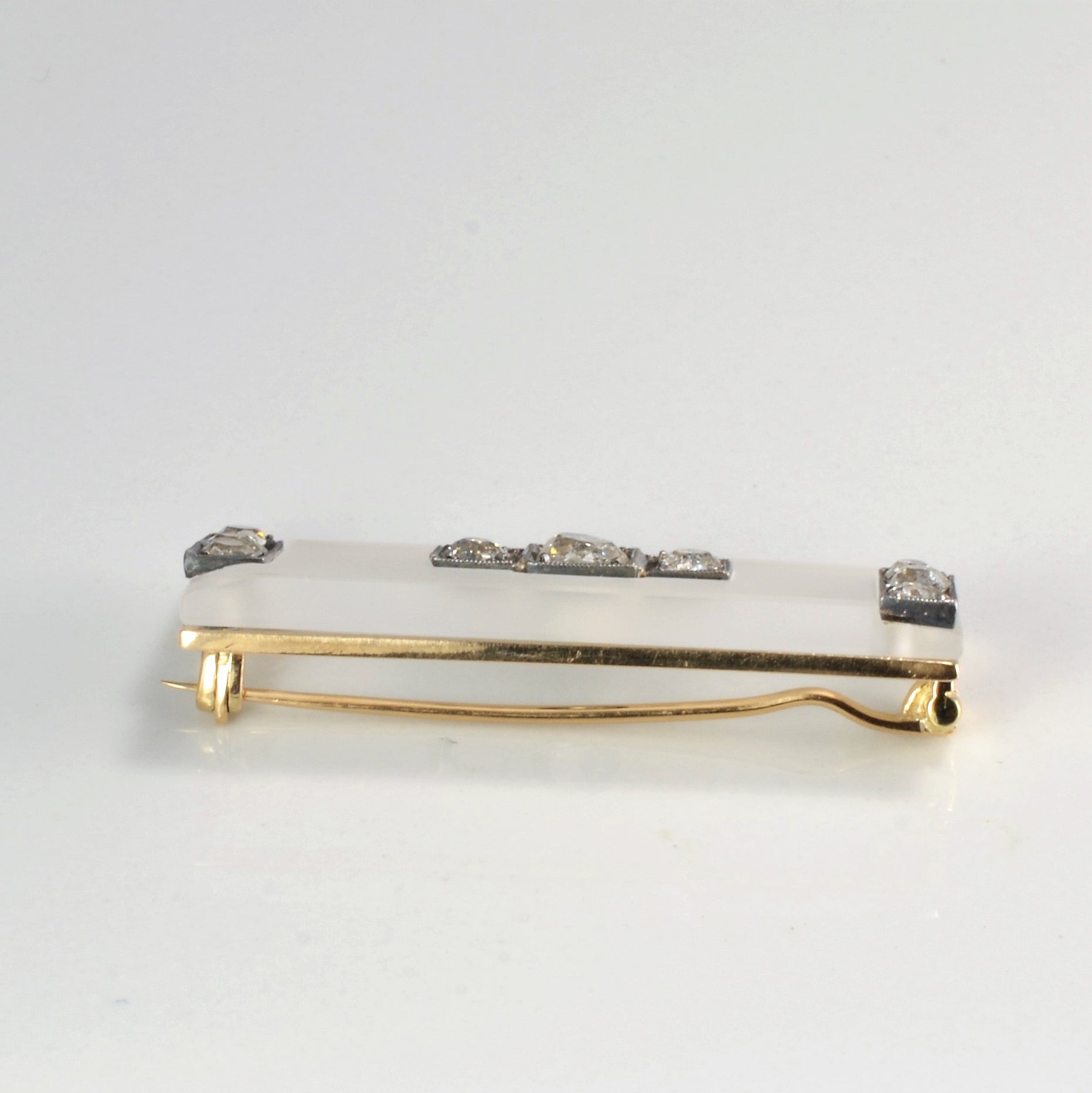 Art Deco Diamond & Camphor Glass Brooch | 0.86 ctw |
