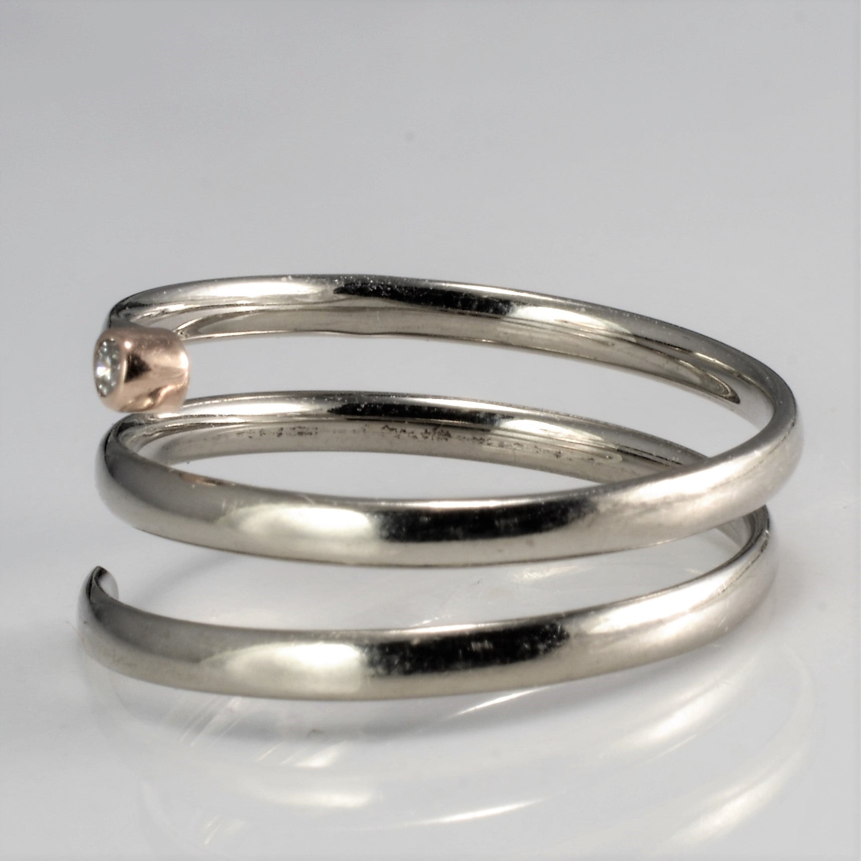 Diamond White Gold Wrap Ring | 0.02 ct, SZ 7 |