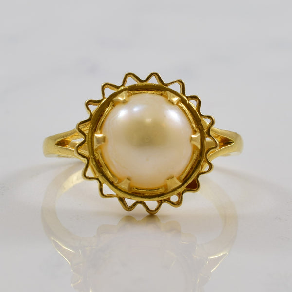 Wavy Halo Pearl Cocktail Ring | 4.34ct | SZ 8.25 |