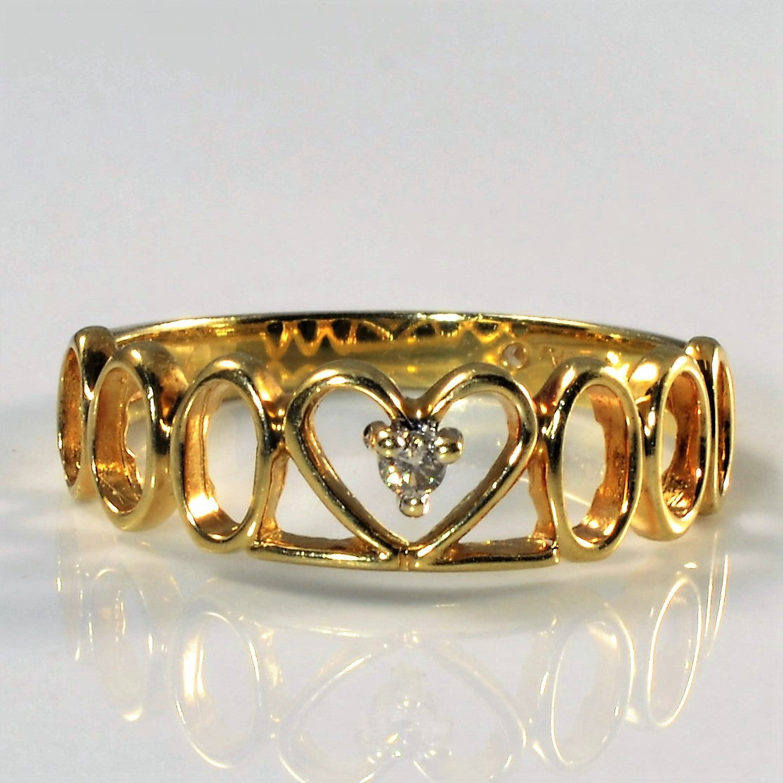 Diamond Heart Promise Ring | 0.02ct | SZ 6.75 |
