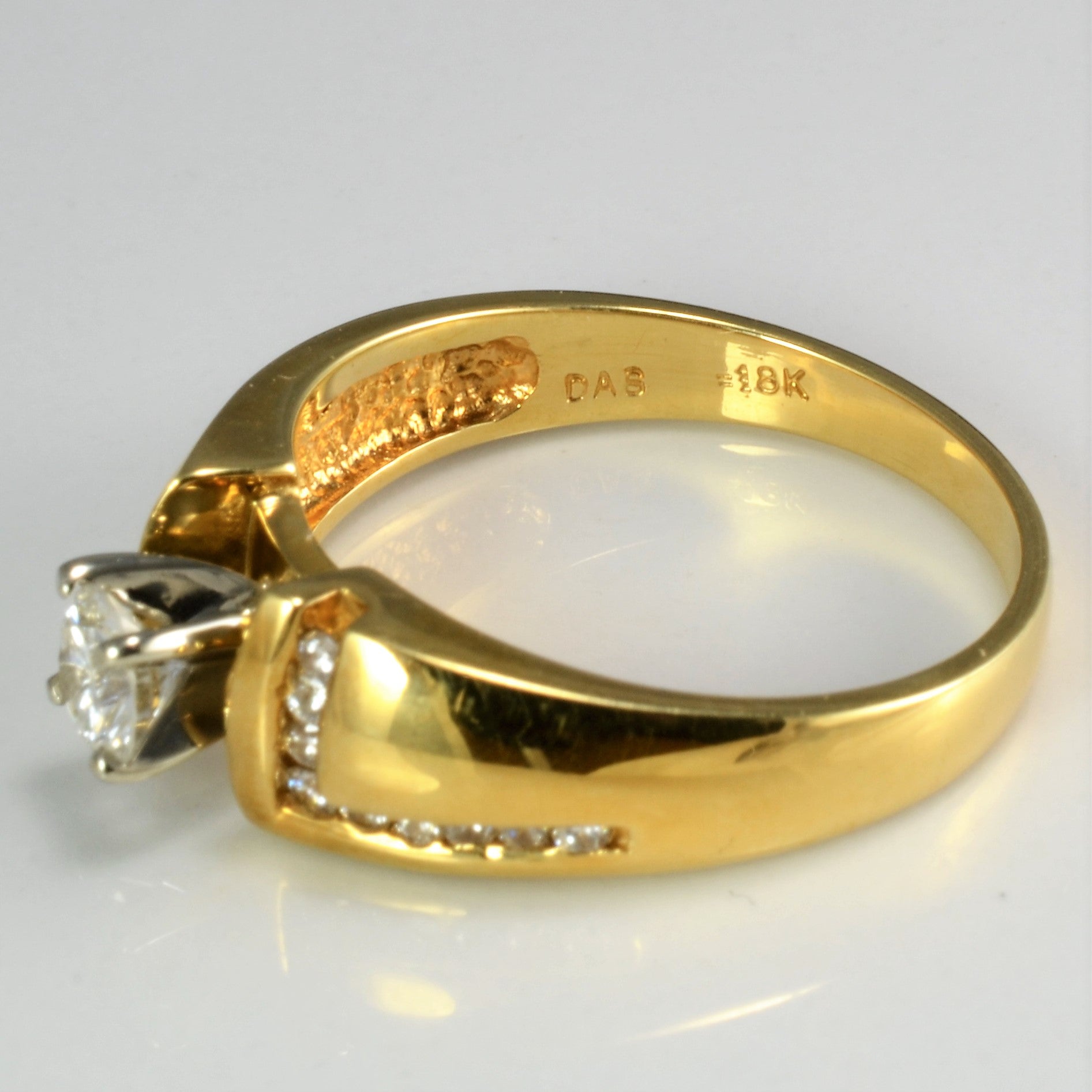 Tapered Solitaire with Accents Diamond Engagement Ring | 0.54 ctw, SZ 9.25 |