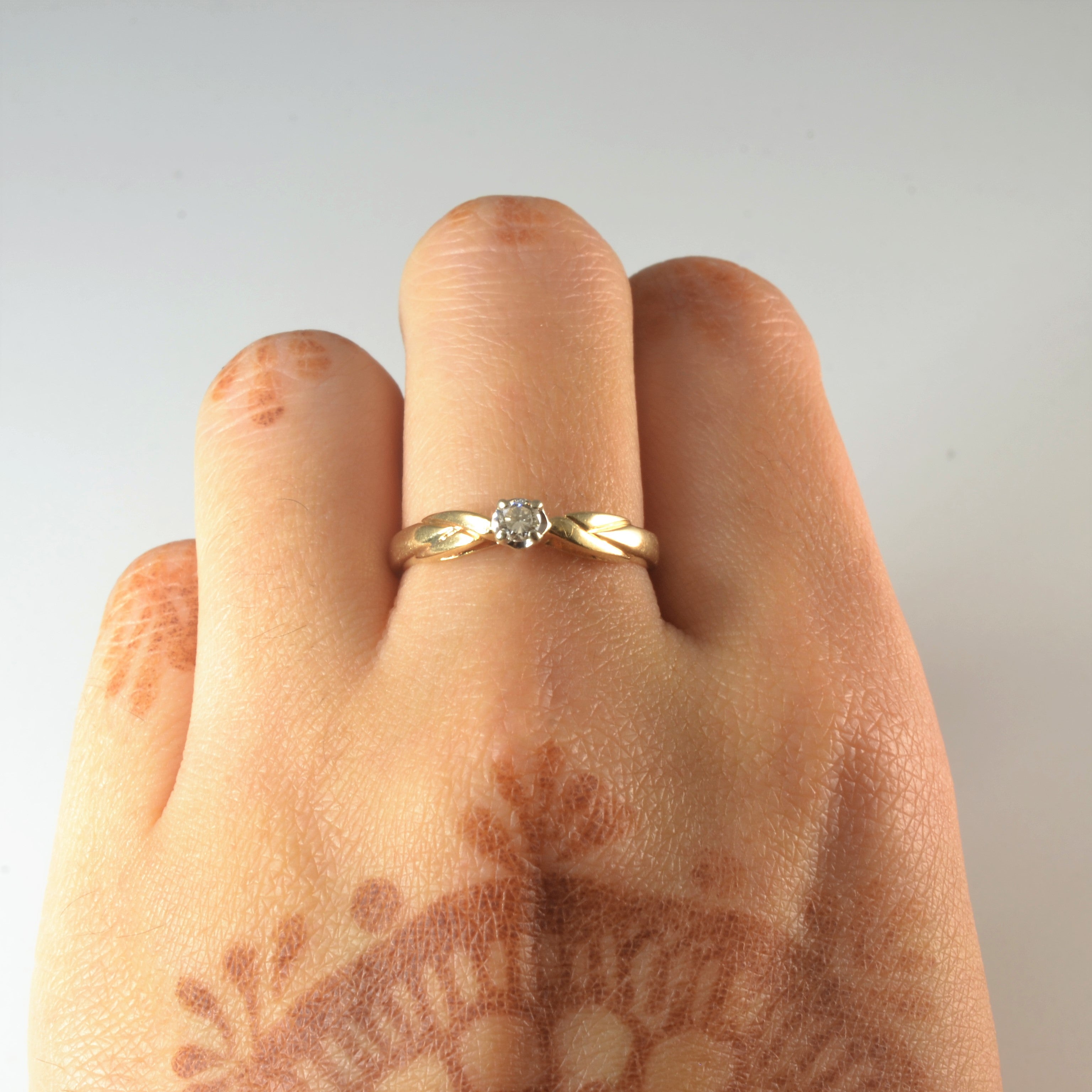 Solitaire Diamond Bypass Ring | 0.10ct | SZ 7.5 |
