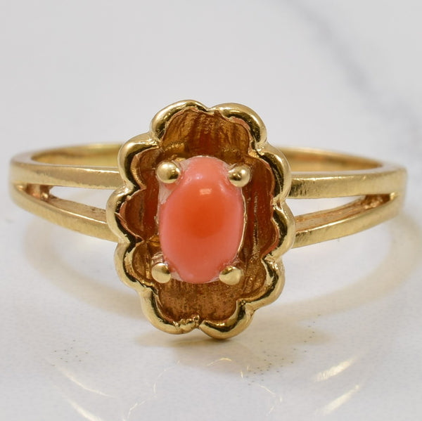 Coral Cocktail Ring | 0.45ct | SZ 7.25 |