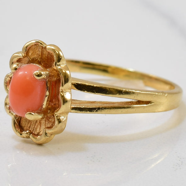Coral Cocktail Ring | 0.45ct | SZ 7.25 |