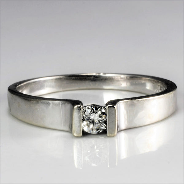 Semi Bezel Solitaire Diamond Ring | 0.10 ct, SZ 6.25 |