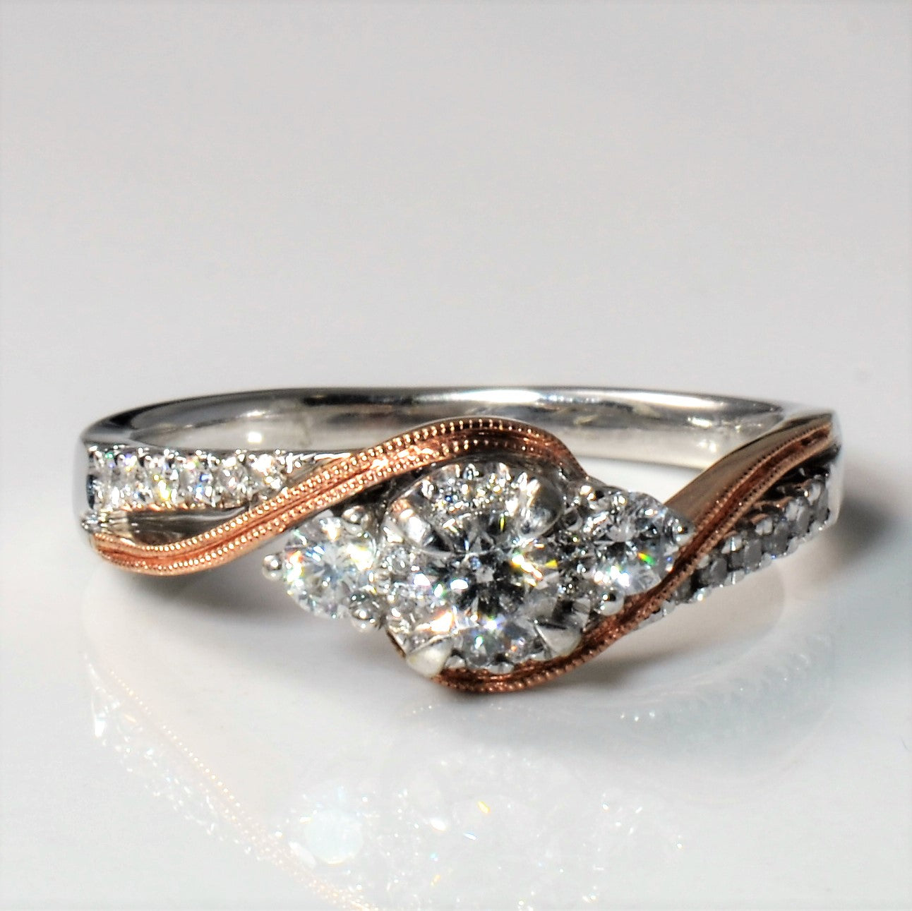 Two Tone Gold Cluster Diamond Ring | 0.66 ctw, SZ 8.5 |
