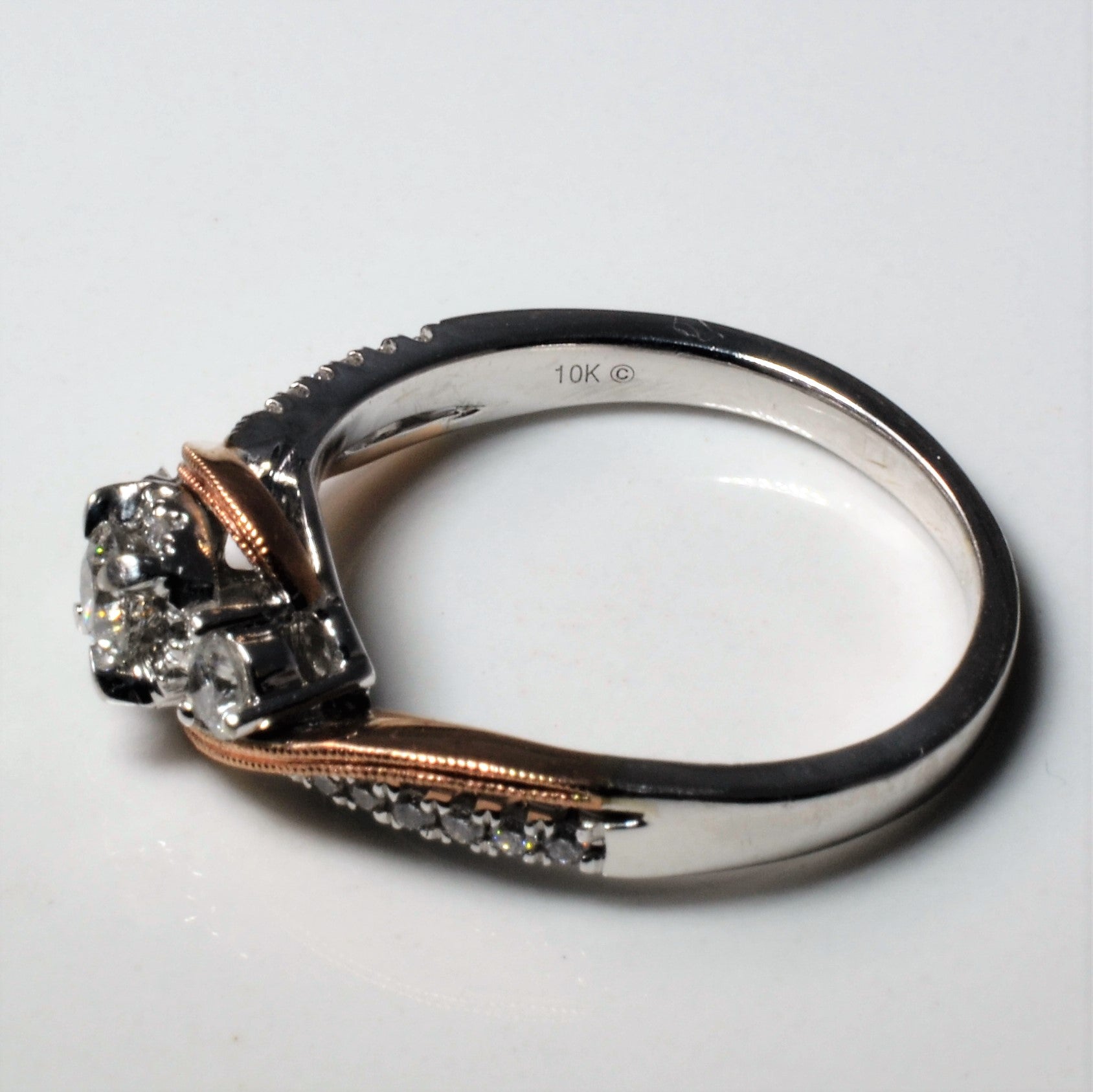 Two Tone Gold Cluster Diamond Ring | 0.66 ctw, SZ 8.5 |