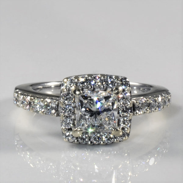 Princess Halo Diamond Engagement Ring | 1.35ctw | SZ 5.25 |