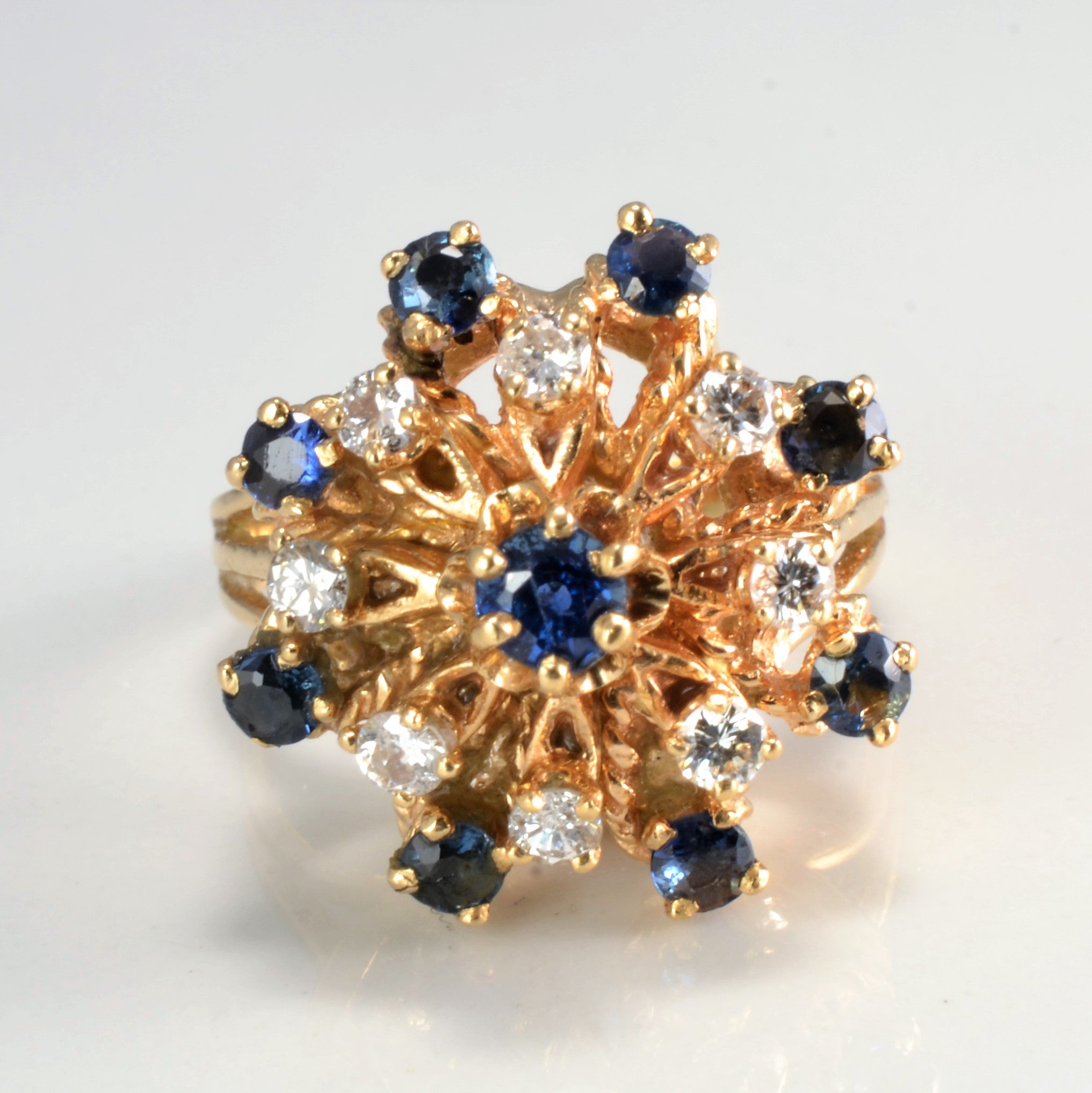 High Set Diamond & Sapphire Ring | 0.36 ctw, SZ 6.5 |