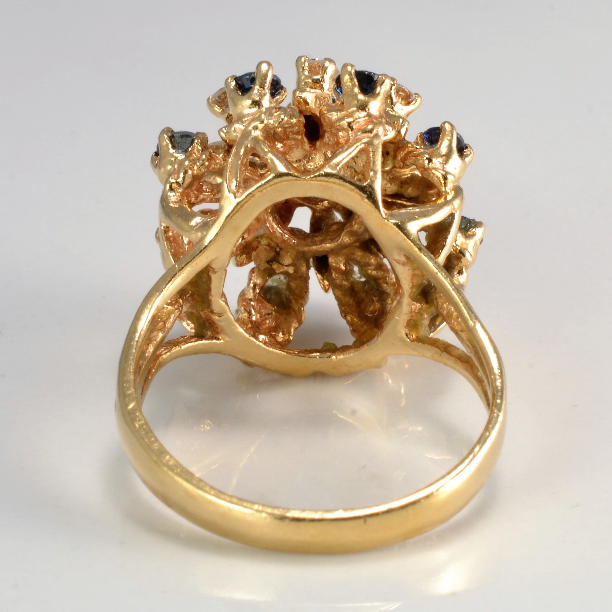 High Set Diamond & Sapphire Ring | 0.36 ctw, SZ 6.5 |