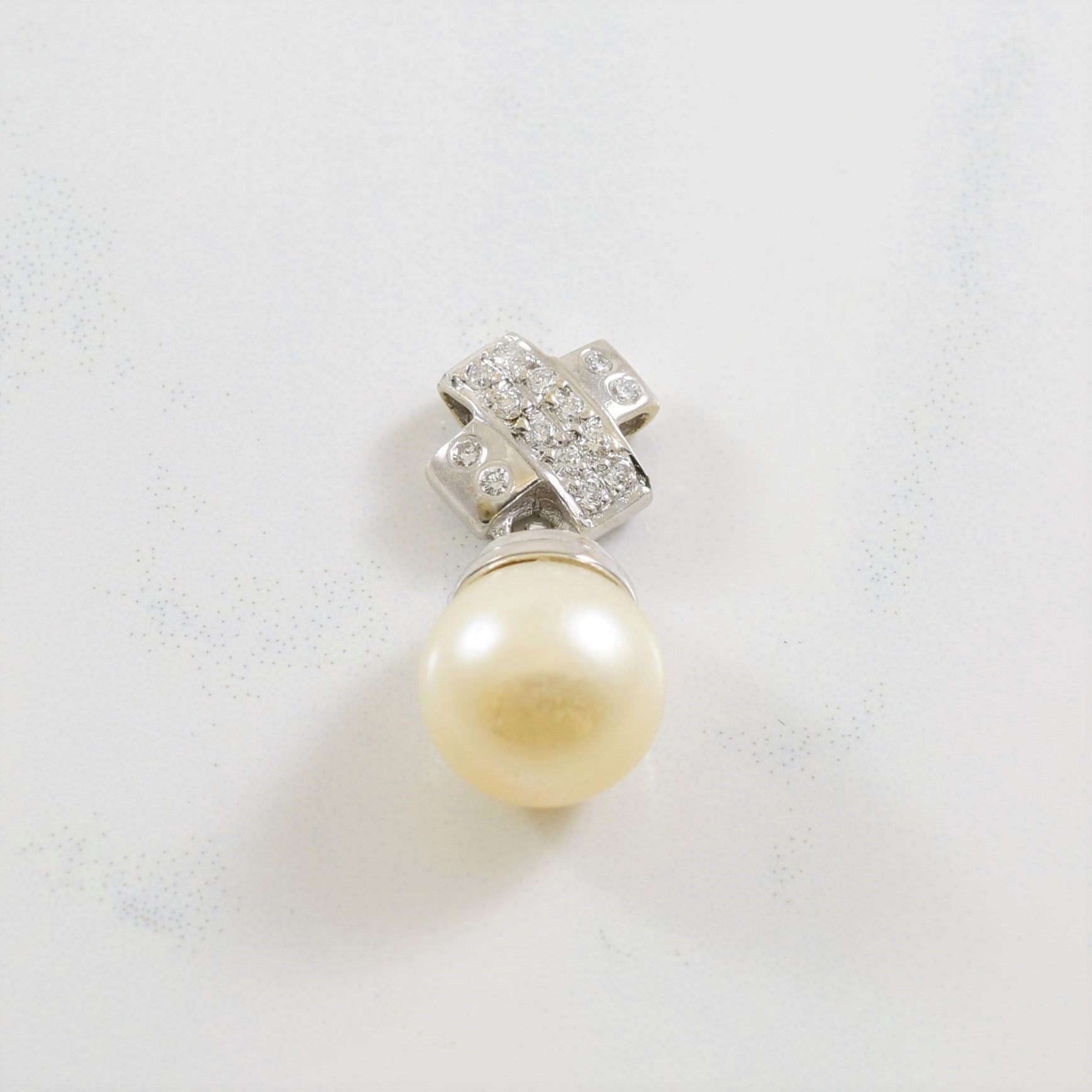 Pearl & Diamond Drop Pendant | 0.06ctw, 6.00ct |