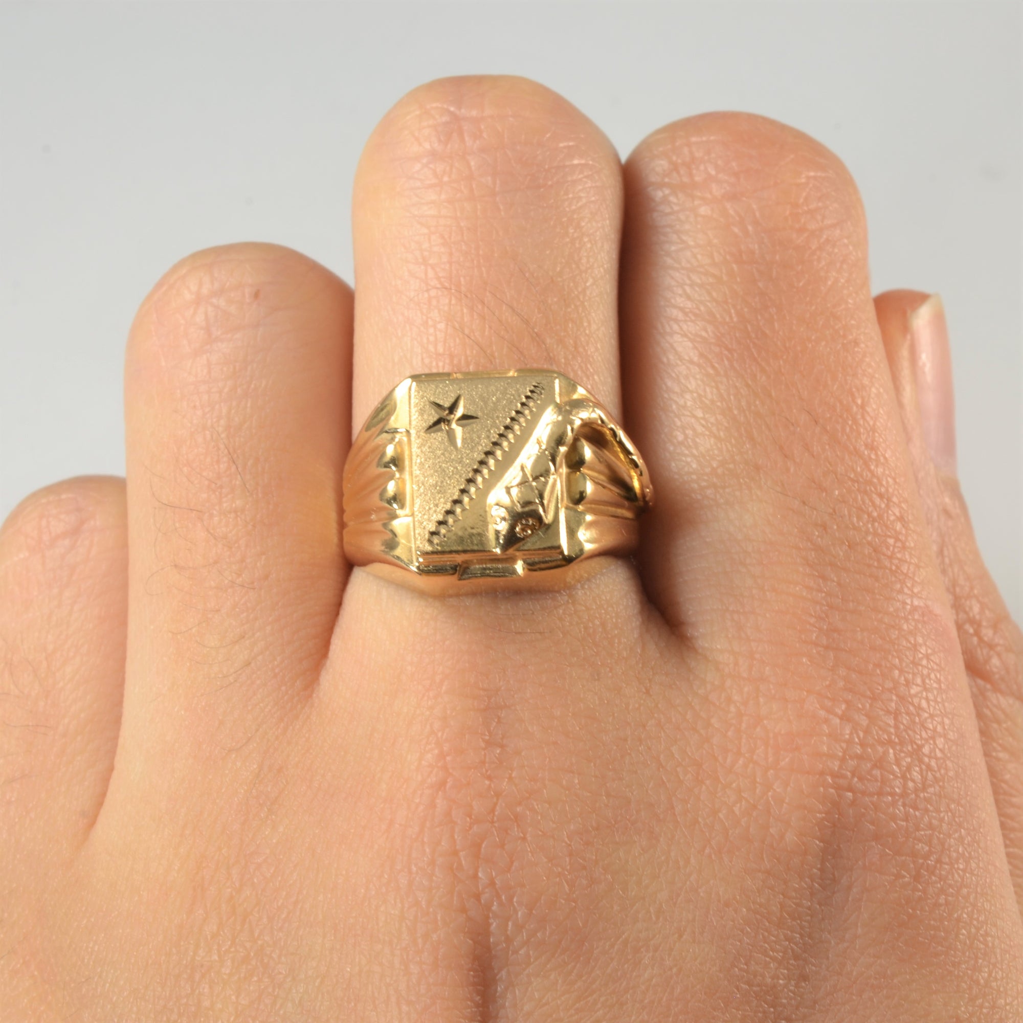 Gold Snake Signet Ring | SZ 8.25 |