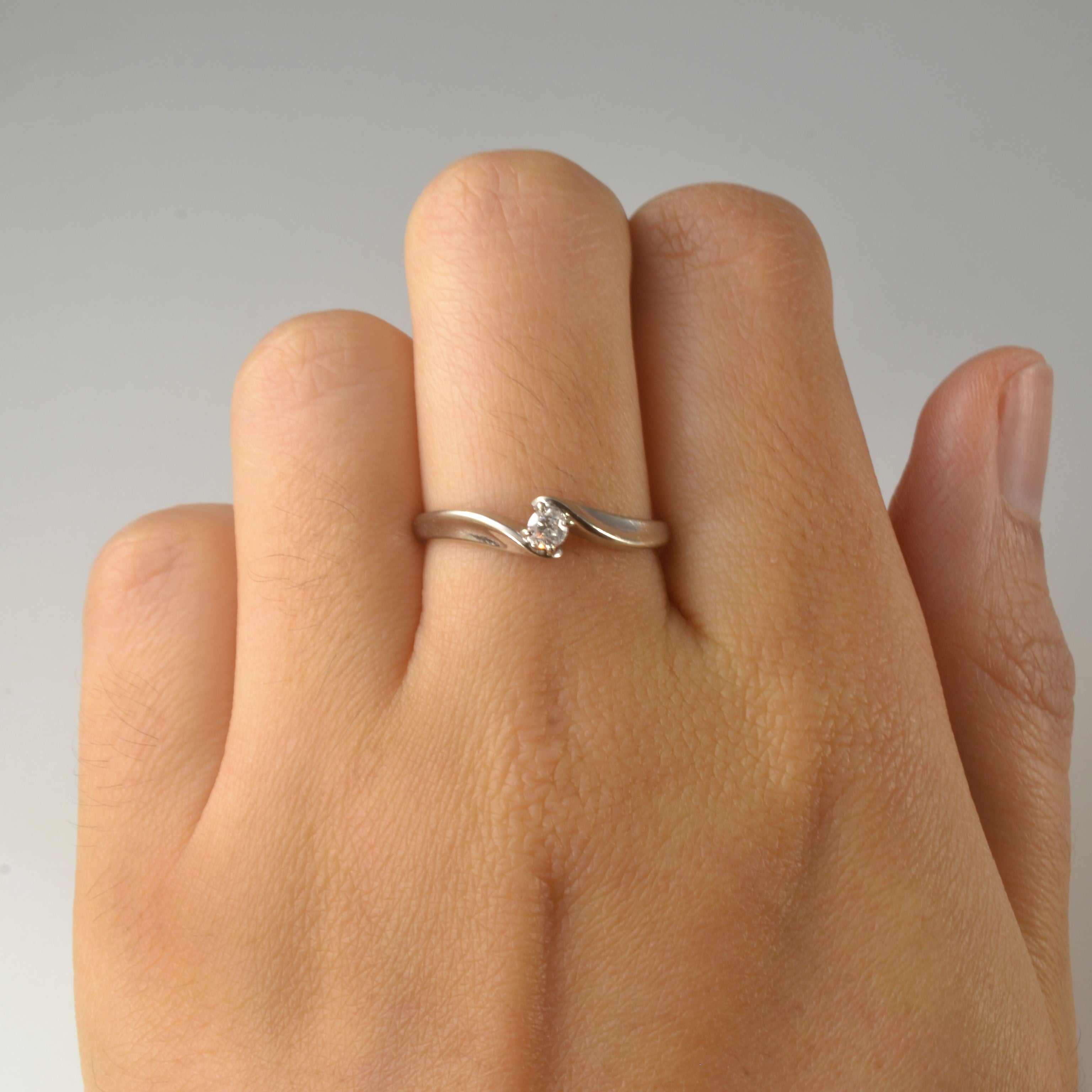 Bypass Solitaire Diamond Ring | 0.09ct | SZ 7.5 |