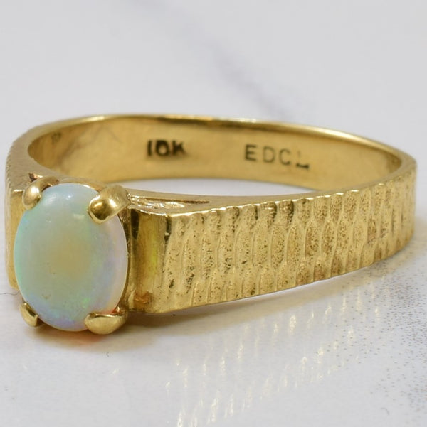 Textured Opal Cathedral Ring | 0.40ct | SZ 5.75 |