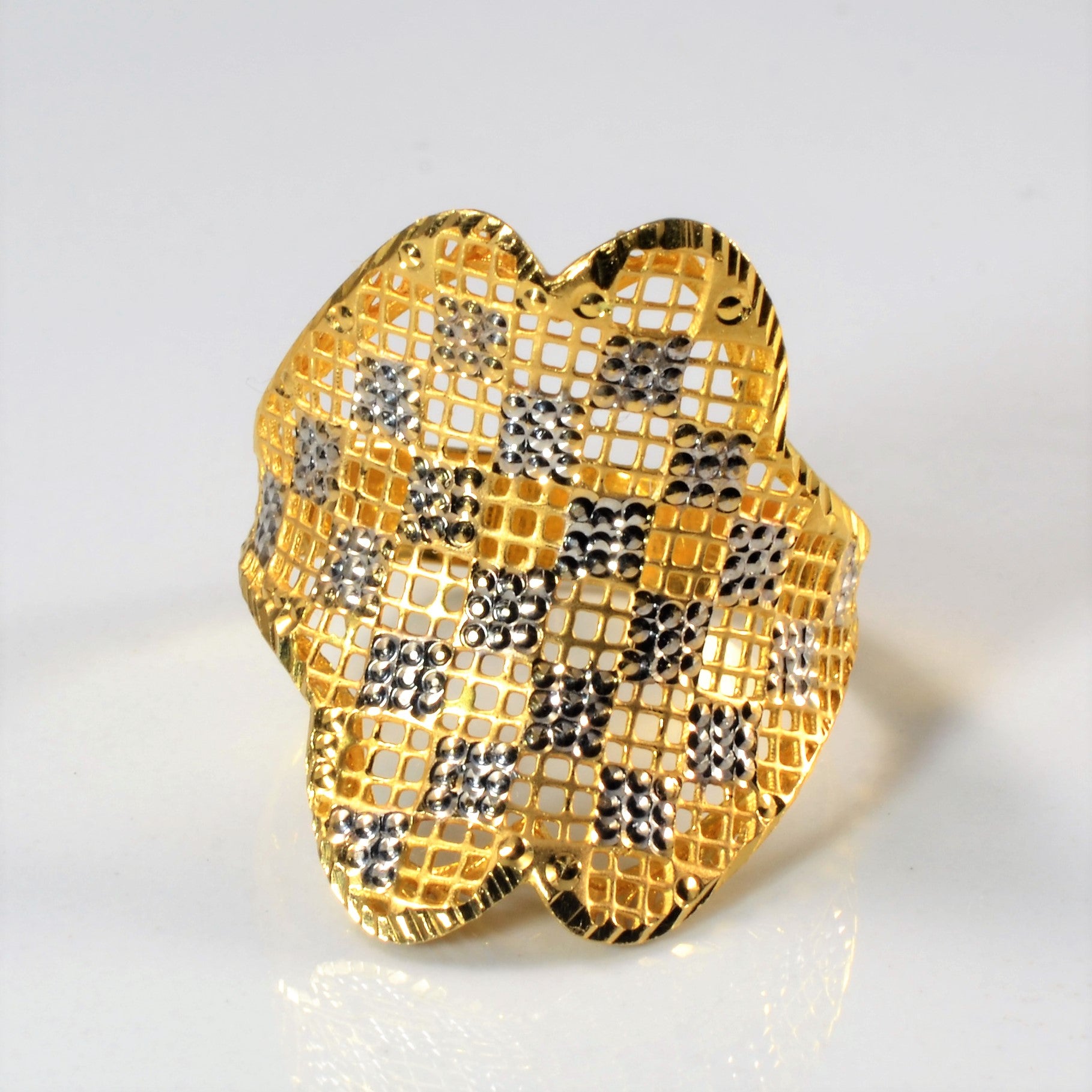 Textured Two Tone Gold Ring SZ 11 100 Ways