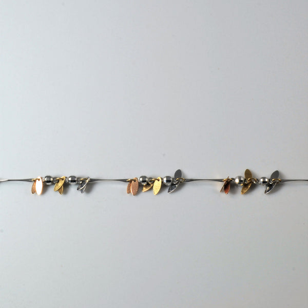14k Tri Tone Gold Chain Bracelet | 8