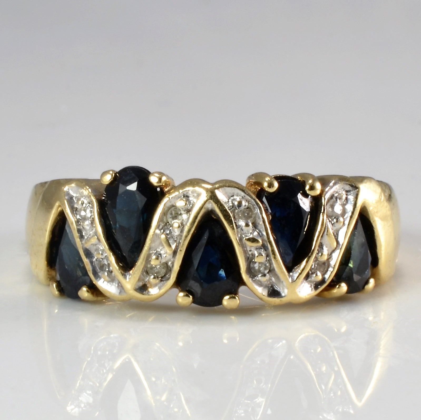 Detailed Sapphire & Diamond Ring | SZ 5.5 |