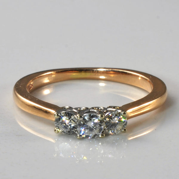 Rose Gold Three Stone Diamond Ring | 0.29ctw | SZ 5.5 |