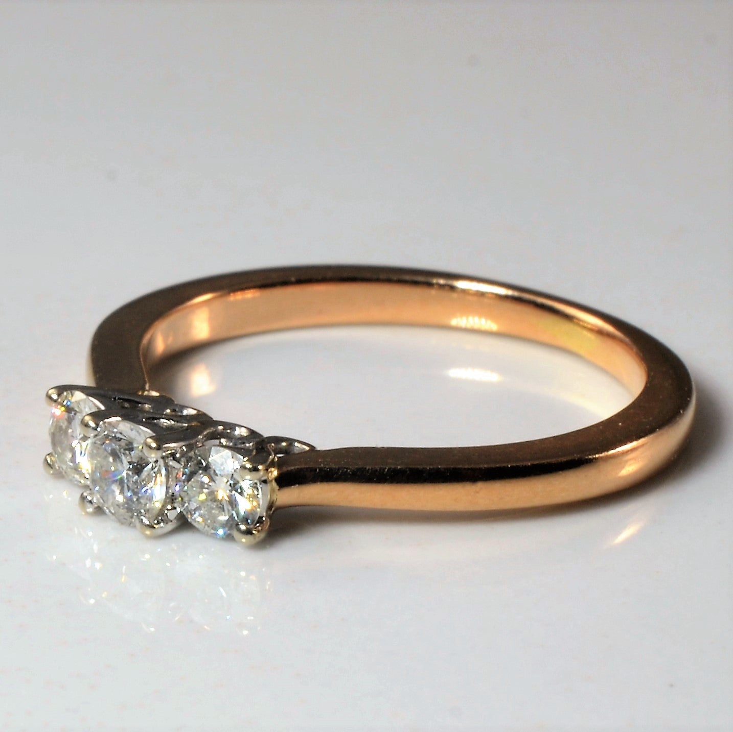 Rose Gold Three Stone Diamond Ring | 0.29ctw | SZ 5.5 |
