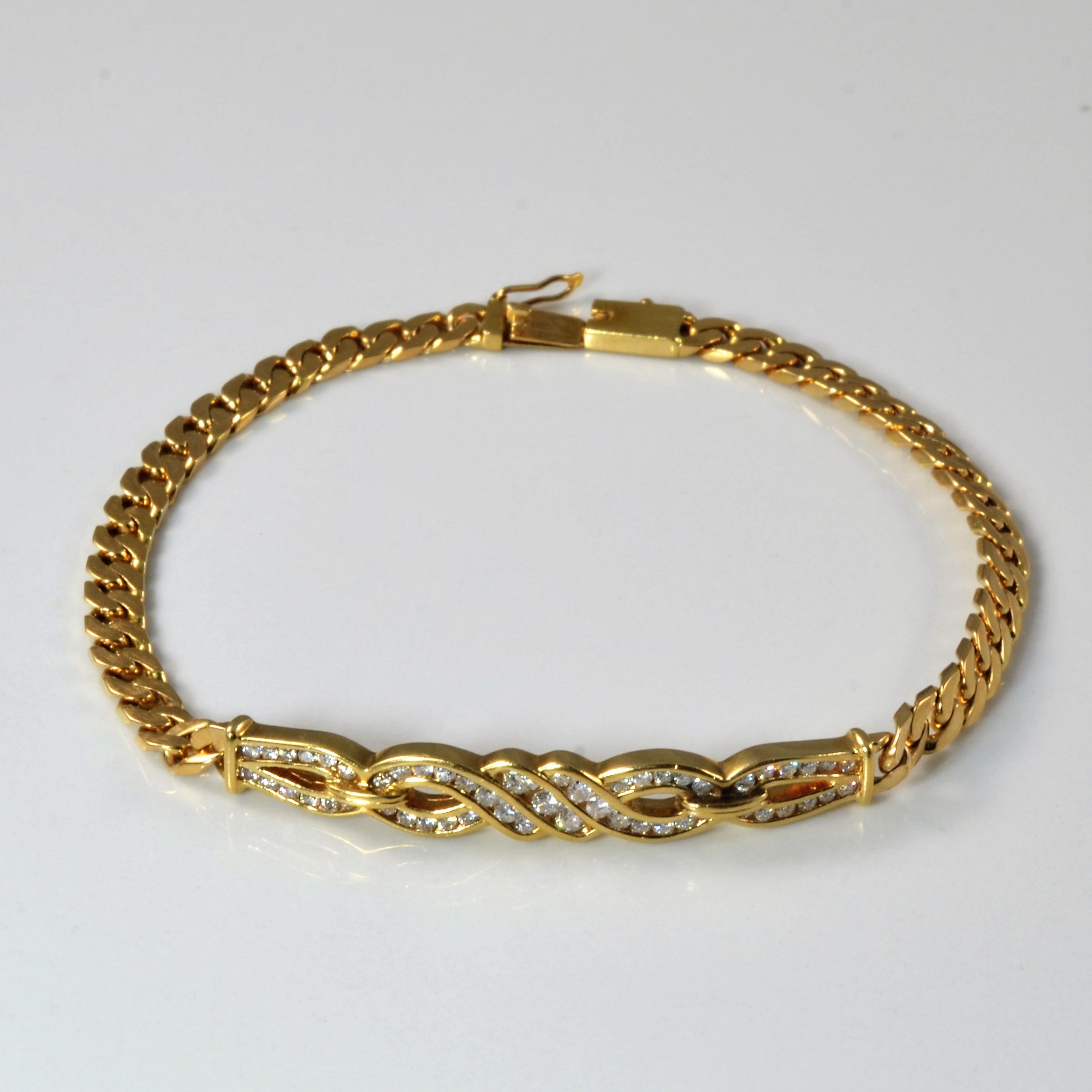 Channel Diamond Twist Bracelet | 0.70ctw | 7.5" |