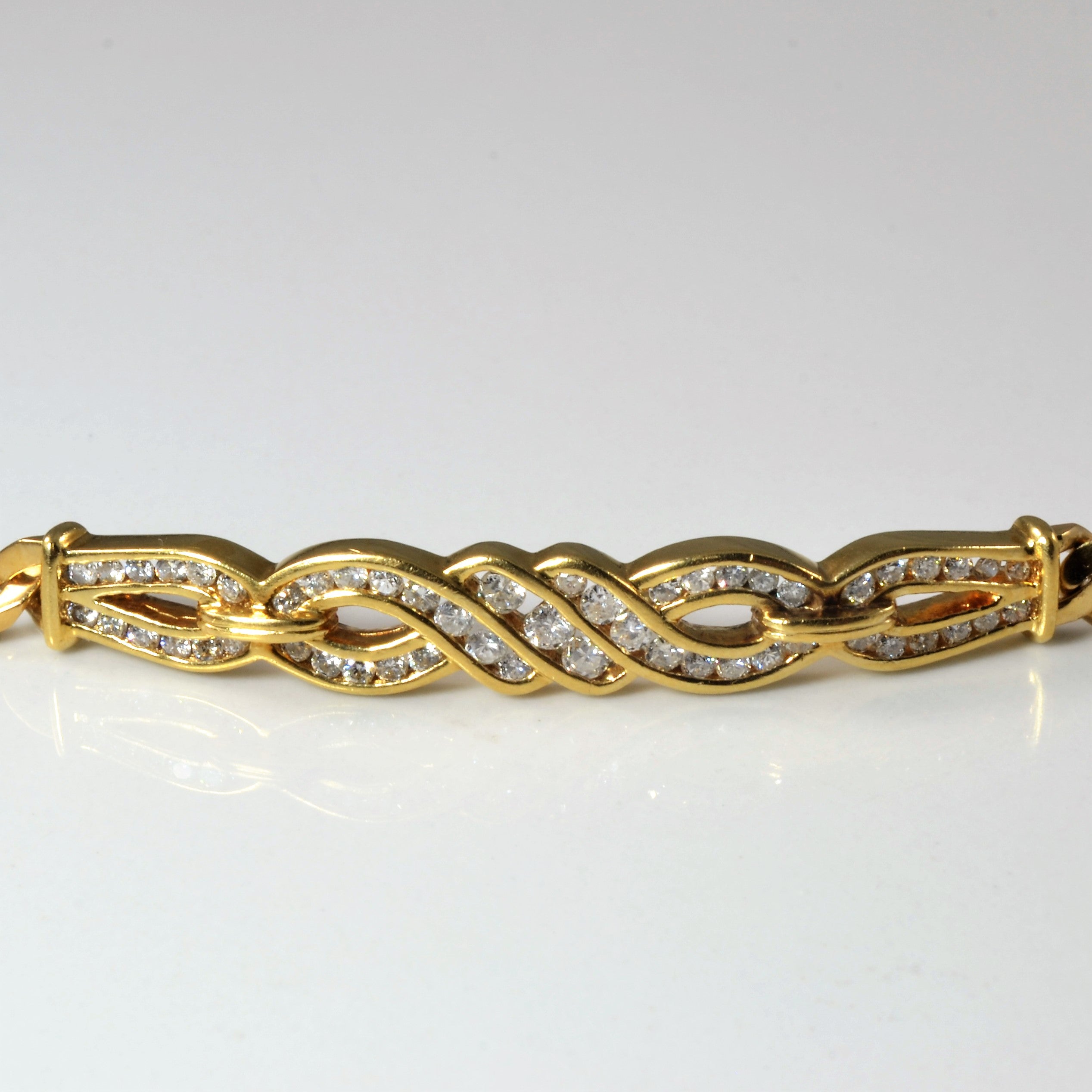 Channel Diamond Twist Bracelet | 0.70ctw | 7.5" |