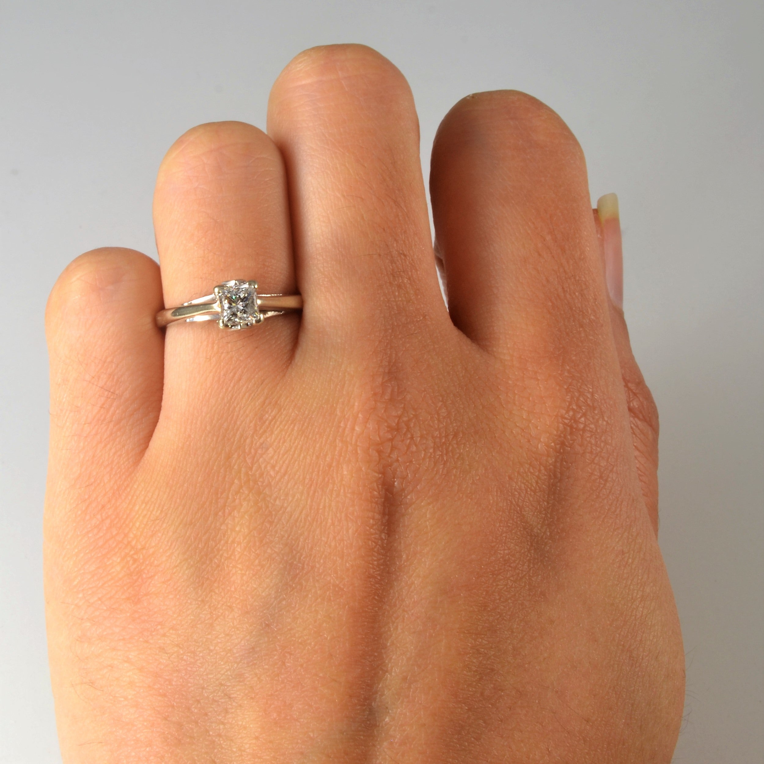 Solitaire Princess Canadian Diamond Engagement Ring | 0.70ctw | SZ 4.5 |