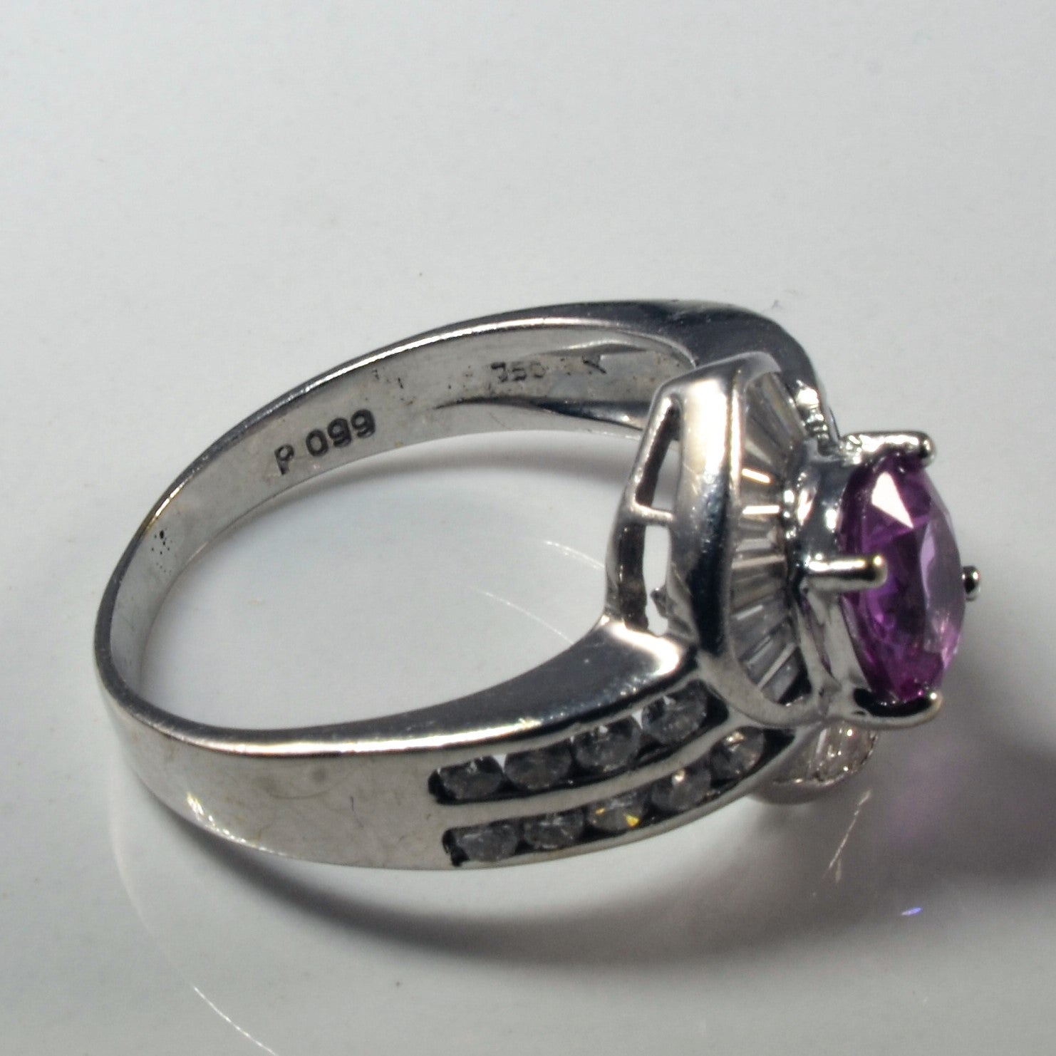 Pink Sapphire & Diamond Bypass Ring | 0.99ct, 0.75ctw | SZ 6.5 |