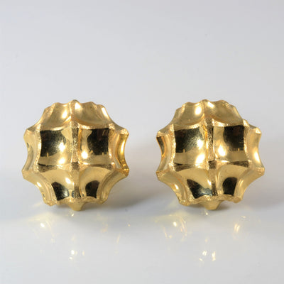 Textured Gold Dome Earrings |