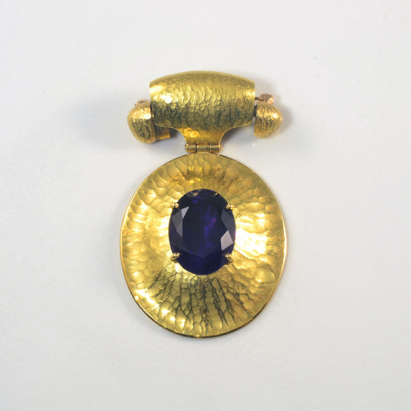 Solitaire Amethyst Gold Pendant/Brooch | 8.35ct |
